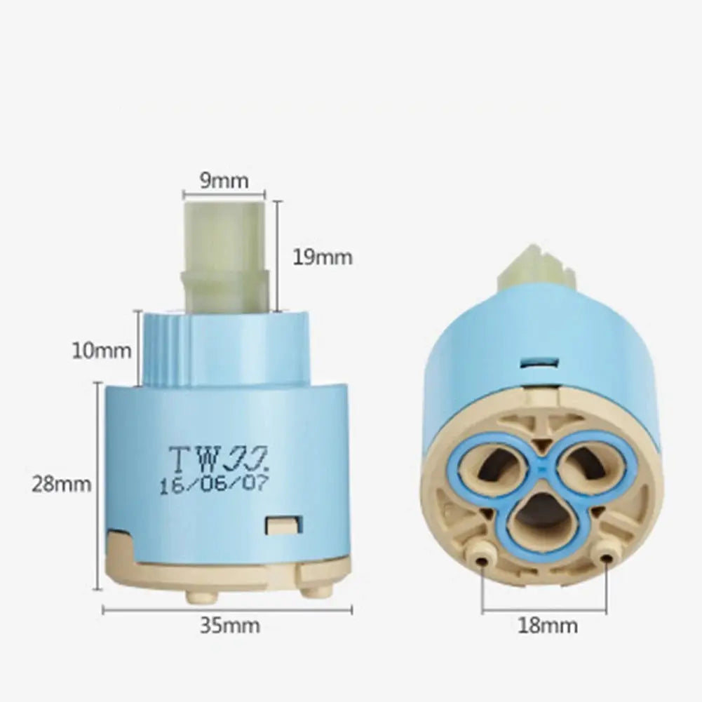Ceramic tap cartridge valve for 35/40mm faucets, blue spool-style cartridge