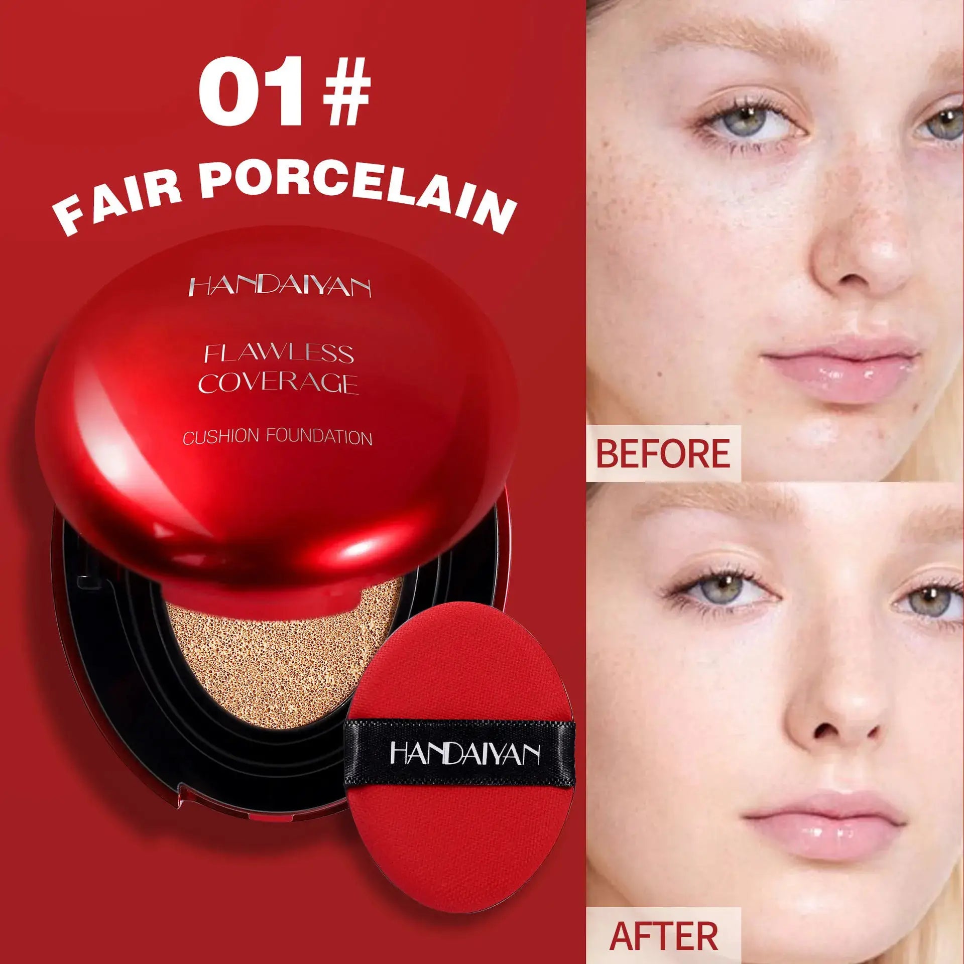 Korean Air Cushion Foundation Oil Control For Long Lasting Natural Finish Moisturizing Brightening Radiant Complexion