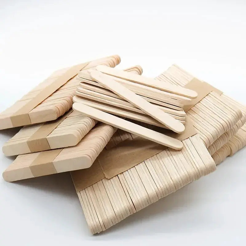 100 Pcs Ice Cream Popsicle Sticks Wooden Sticks For DIY Crafts Natural Wood Lolly Sticks