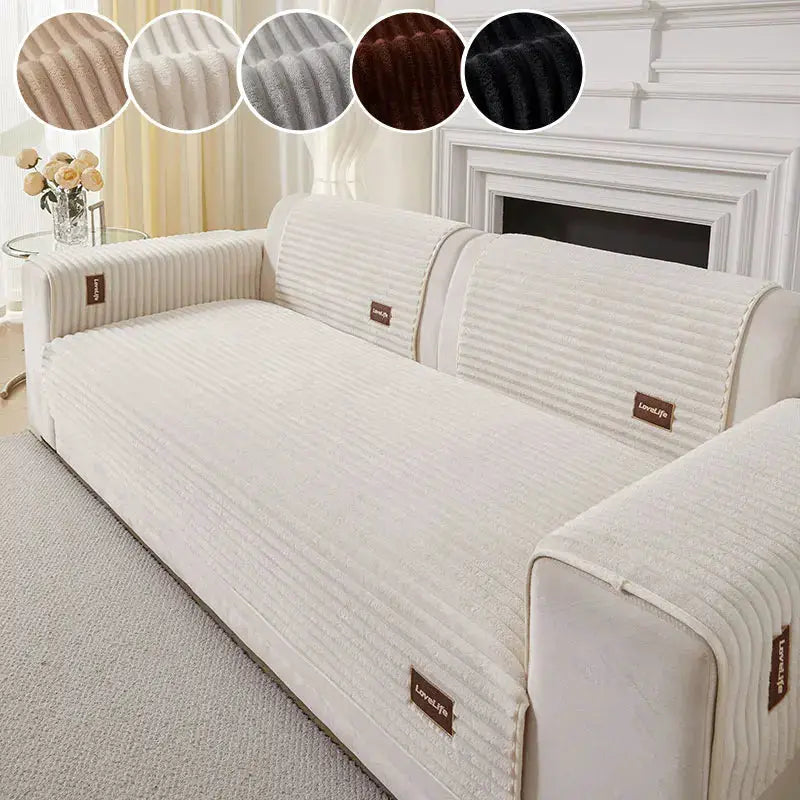 Sofa cushion cover, 1PC beige, anti-slip dustproof, Simples Market.