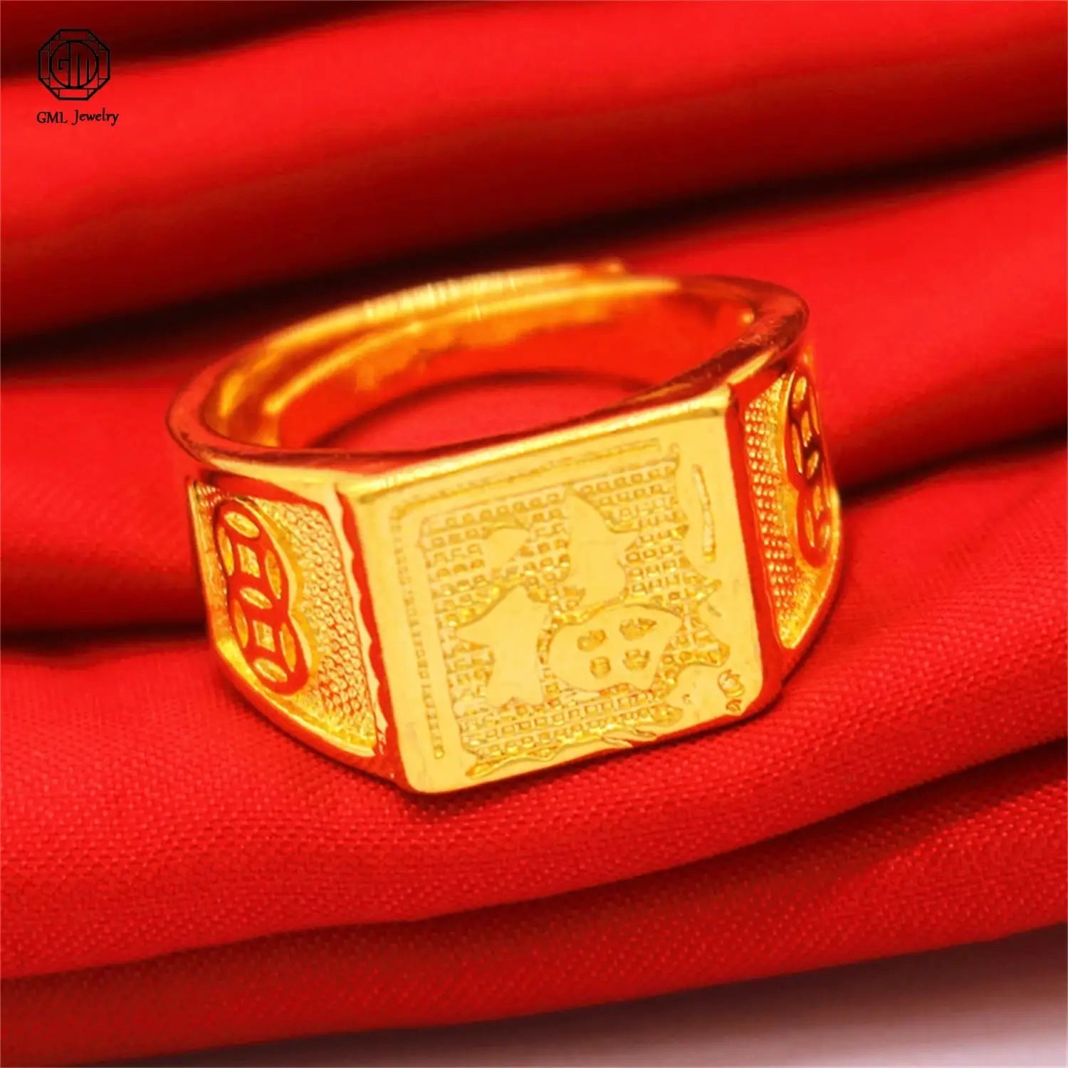 Sand Gold Adjustable Ring Matte Wide Band Openable Fade Resistant Unisex Jewelry Minimalist Gift For Couples
