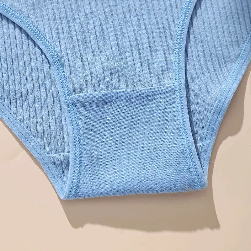 Women's cotton panties by Simples Market, low-rise briefs in light blue, breathable underwear