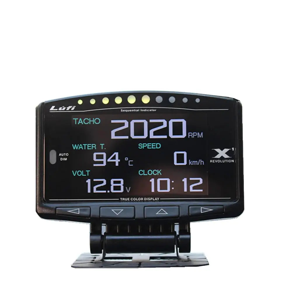 Lufi X1 Revolution OBD2 gauge, digital car monitor with black housing