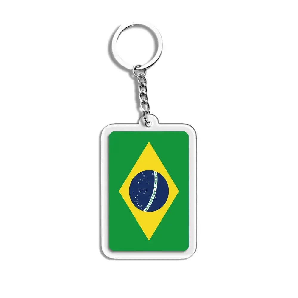 National Flags Keychain Set With Glass Inlay Ten Flags Zinc Alloy