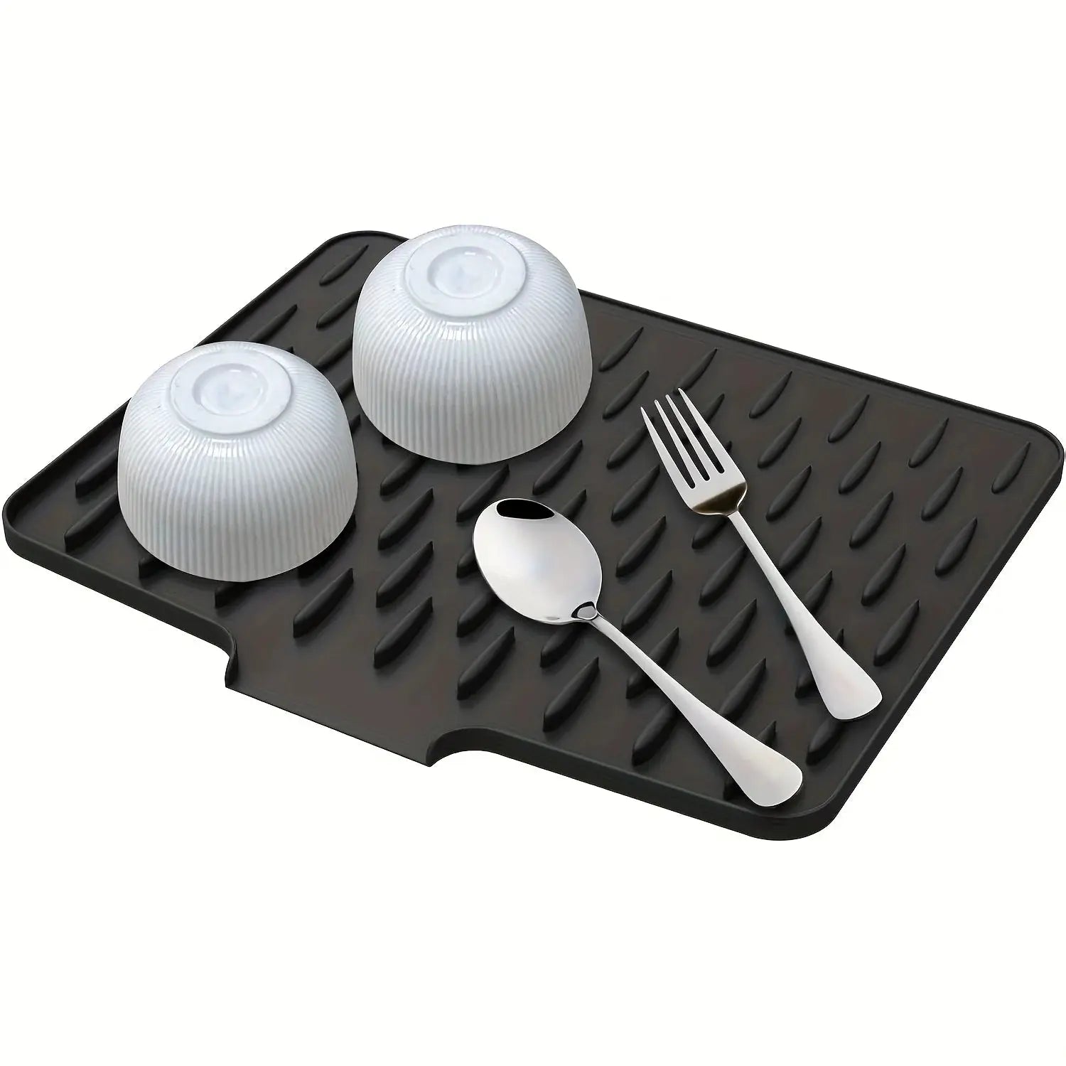 Kitchen Silicone Drain Mat With Built In Drainage Design Easy To Clean Suitable For Countertops Sinks And Refrigerators
