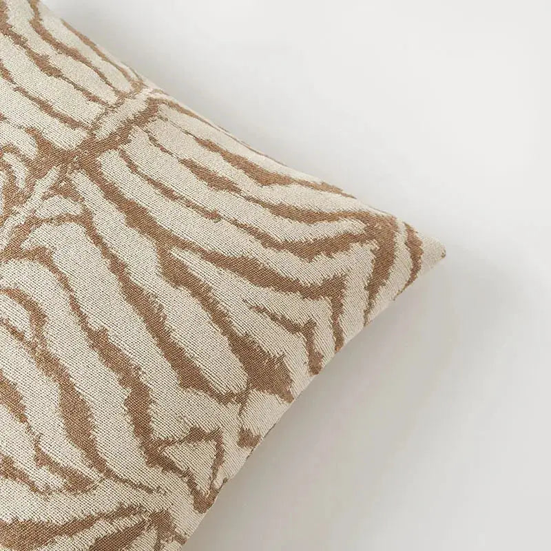 Simples Market zebra print cushion cover in khaki brown jacquard, 45x45/50x50 decorative pillow for sofa