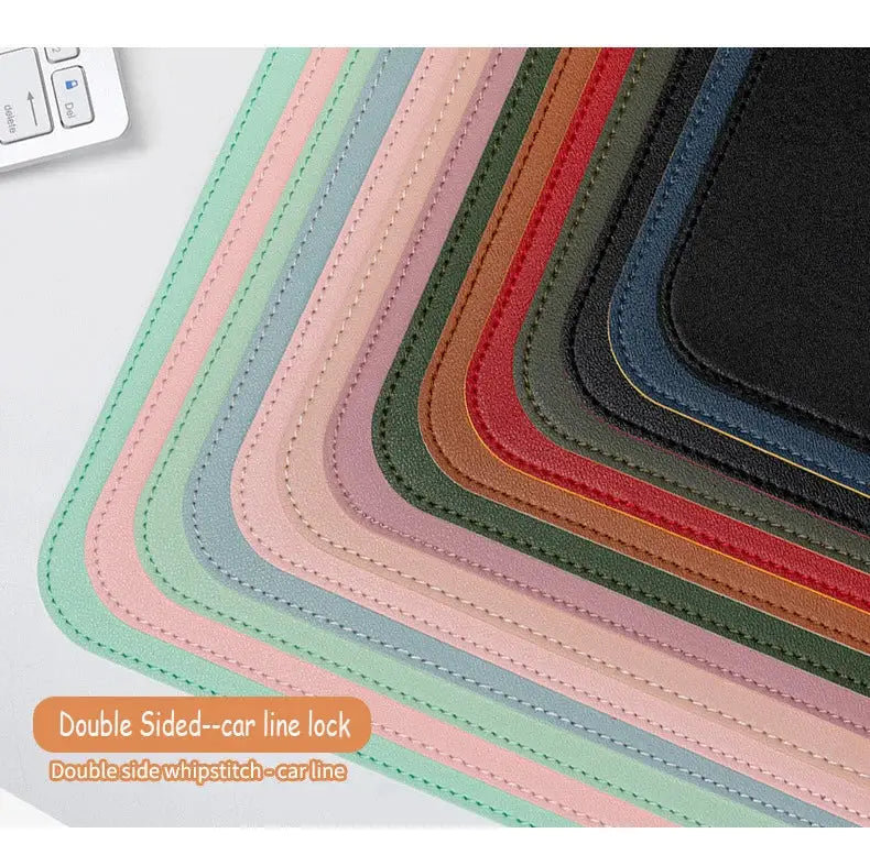 White Portable Large Gaming Mousepad Waterproof Non Slip PU Suede Desk Mat for Computer Keyboard