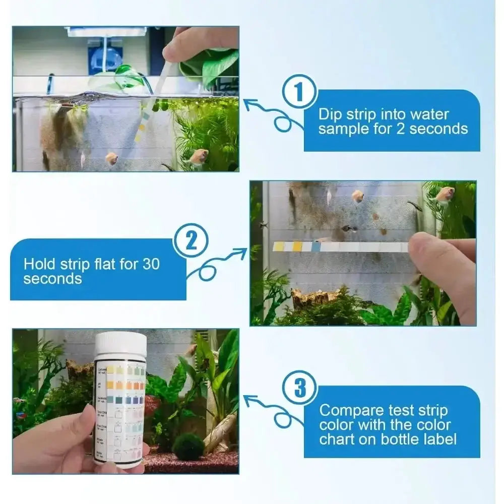 16 In 1 Aquarium Test Strips For Freshwater Aquariums Pools And Ponds pH Water Quality Kit For Fish Tanks