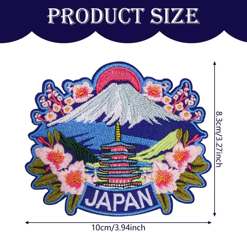 Tokyo Travel Embroidered Patch Sushi Design Iron On Sew On Patch For Clothes Hats Bags Jackets Landmark Gift