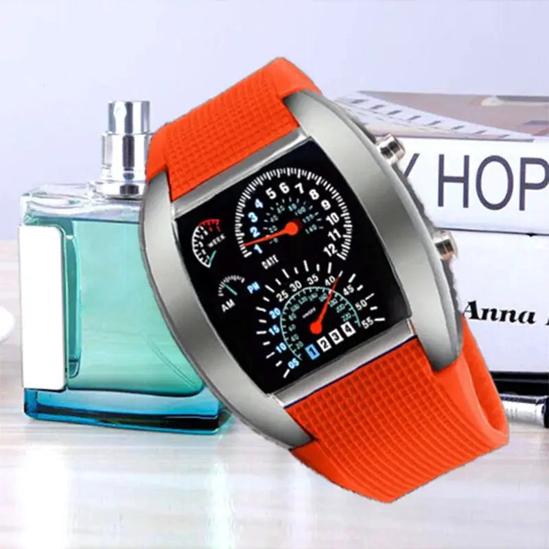 VeloTime Racing Dashboard Digital Watch With Bold LED Display For Sporty Fashion And Daily Wear