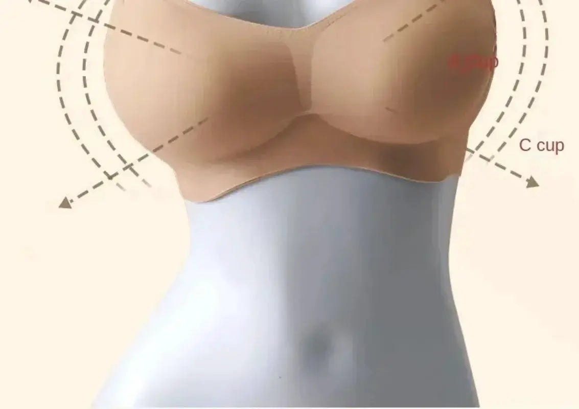 Beige strapless bra for small-chest women with smooth cups, Simples Market