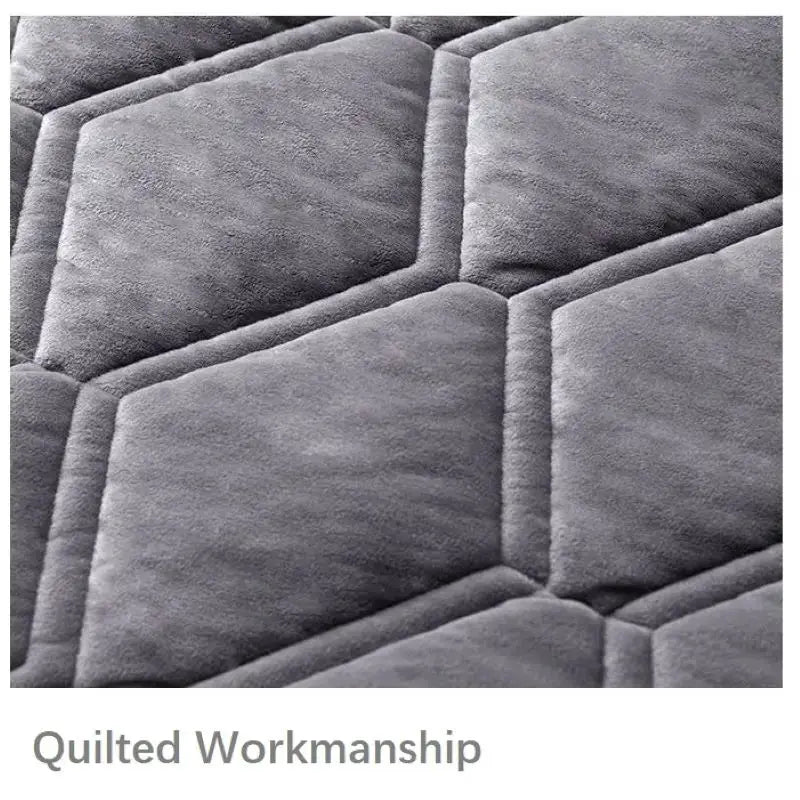 Simples Market quilted velvet headboard cover in gray; thick, soft dust protector for bed