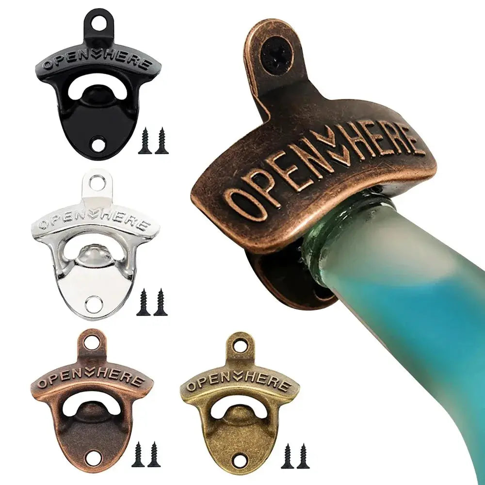 Zinc Alloy Wall Mounted Beer Bottle Opener Retro Antique Kitchen Style With Screws