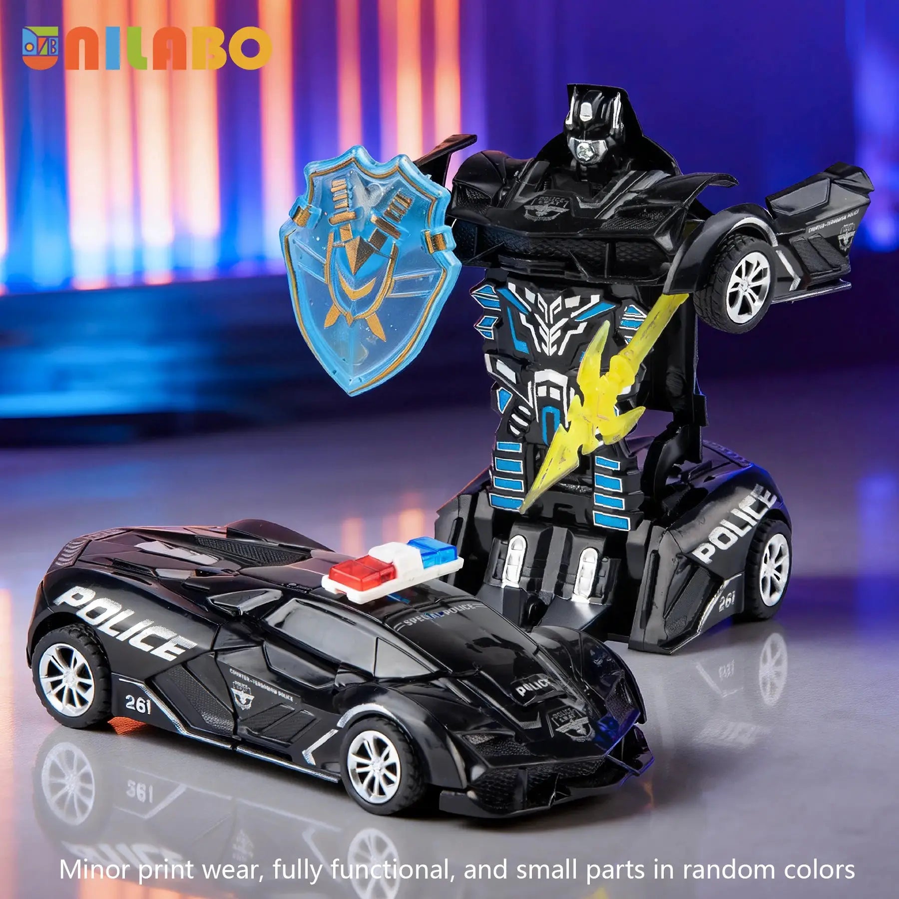 Transformable Robot Sports Car Toy No Batteries Educational Kids Gift Colorful Model Vehicle For Play Learning