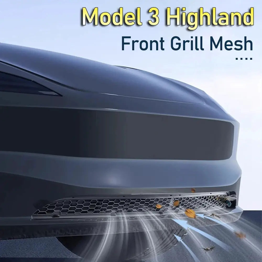 Grille mesh inserts for Tesla Model Y and Model 3 by Simples Market, black honeycomb front bumper air inlet vent cover