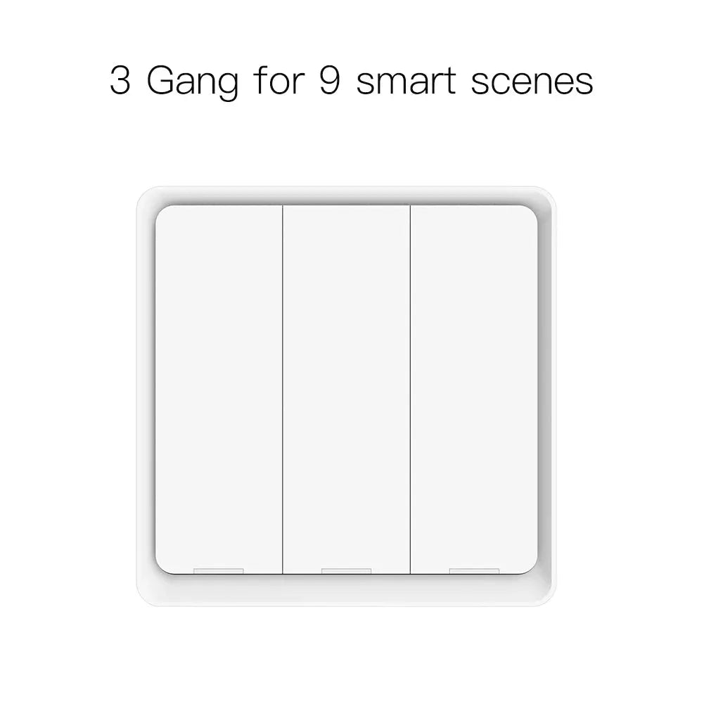 MOES 3-gang white Tuya ZigBee wireless push-button switch panel
