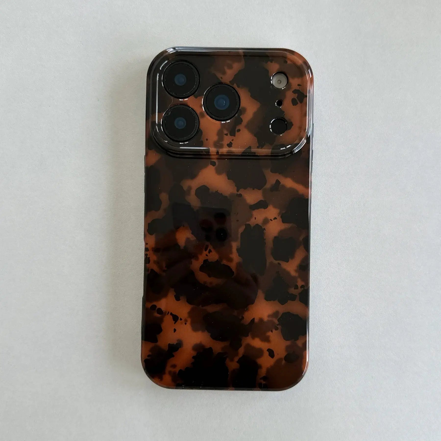 Retro Amber Color Lamber Pattern Glossy Phone Case For IPhone 12 Pro Max To IPhone 17 Pro Max Plus Air