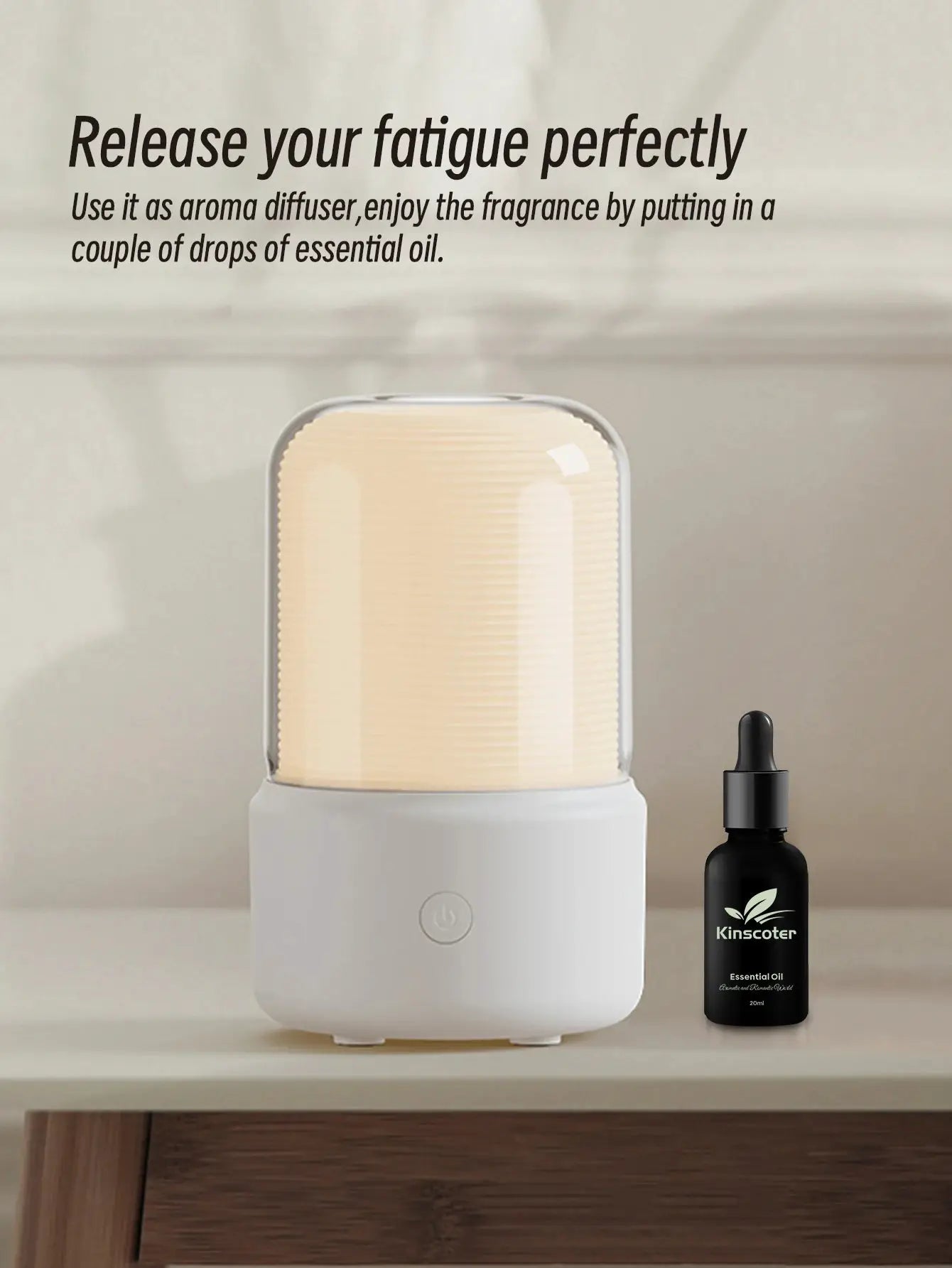 KINSCOTER Portable Mini Aroma Diffuser USB Air Humidifier Essential Oil Night Light Cold Mist Maker Sprayer for Home Gift