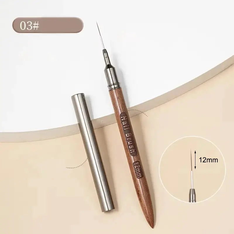 ProNail Craft Wood Handle UV Gel Nail Art Liner Brush for Precision Lines Stripes Flowers and Details