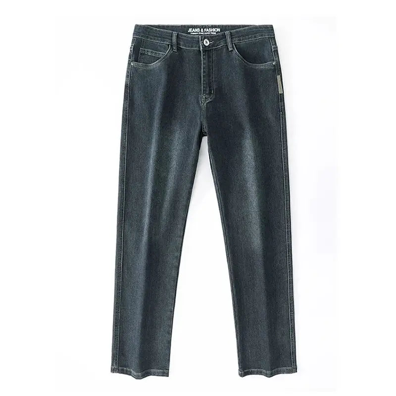 Men's baggy denim jeans, dark wash, straight wide-leg, 5-pocket style