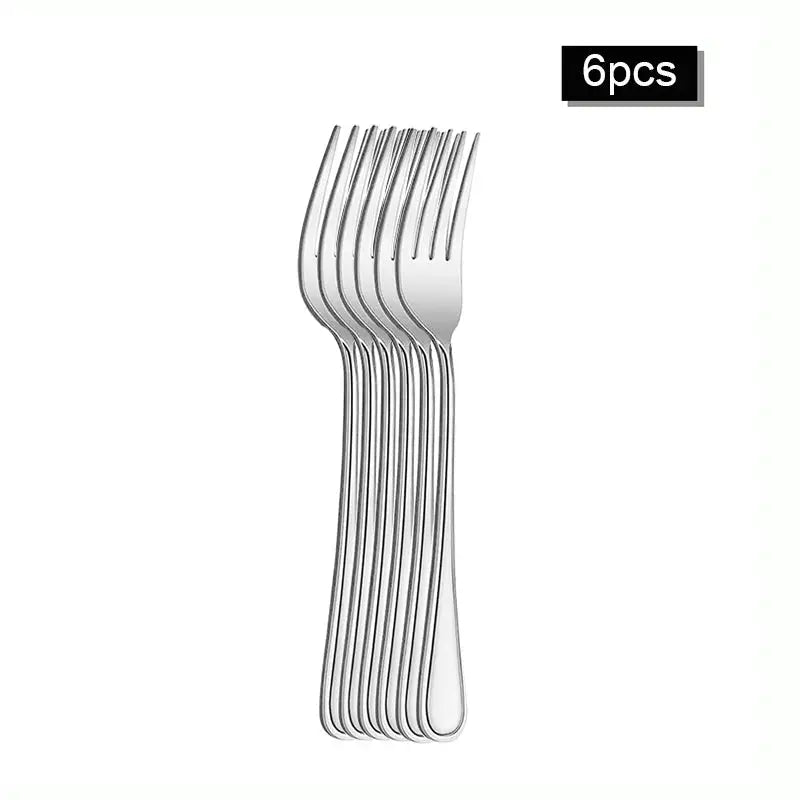 Stainless Steel Cutlery Set 6 Or 30 Pieces Steak Knife Fork Dessert Spoon High End For Restaurants And Hotels