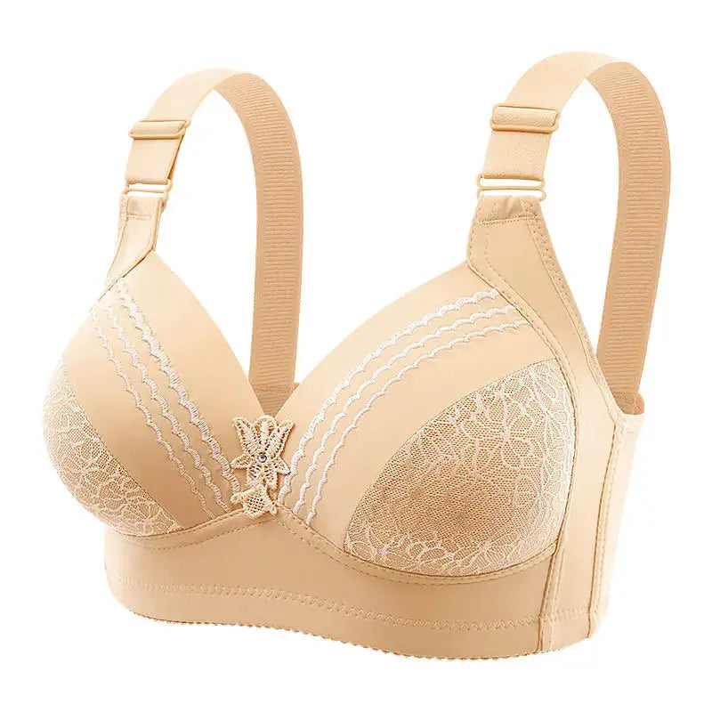 Bra by Simples Market nude beige wireless lace with wide adjustable straps