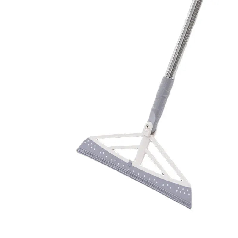 Simples Market 180° rotatable silicone mop broom with rubber edge for hand floor cleaning, gray and white