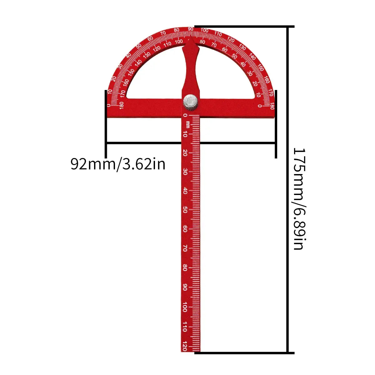 ProEdge Aluminum Alloy Protractor Ruler High Precision Angle Measurement For Woodworking And DIY Projects