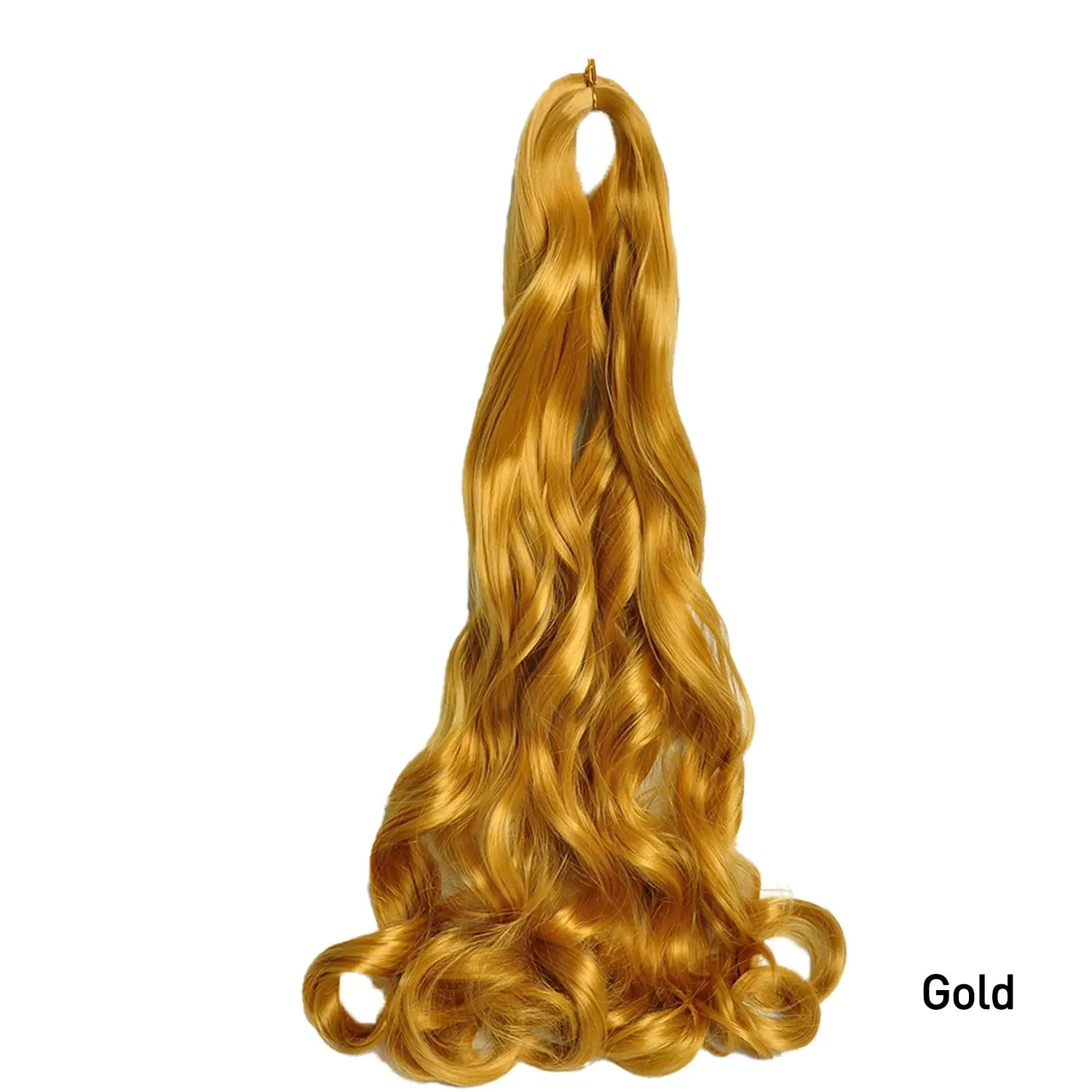 French Curls braiding hair extension, gold color, 24-inch synthetic spiral curls by Simples Market