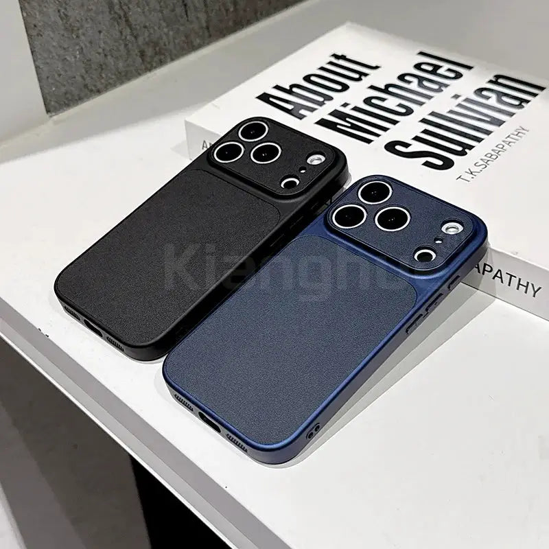 LuxCase Leather Texture Luxury Case for iPhone 17 Series Air Pro Max Ultra Thin Matte Soft Shell