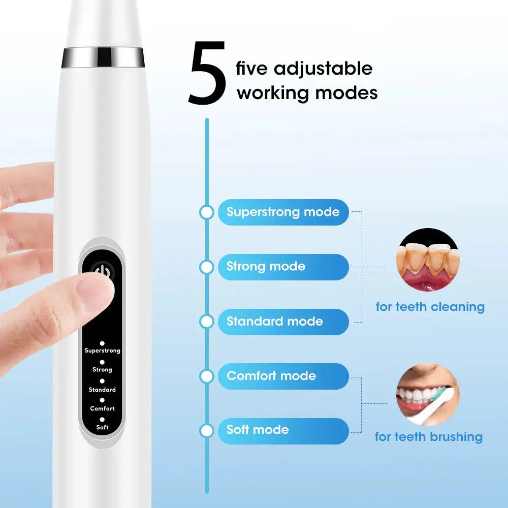 BrightSmile Electric Teeth Cleaner Dental Scaler Waterproof Rechargeable At Home Professional Grade Tartar Removal