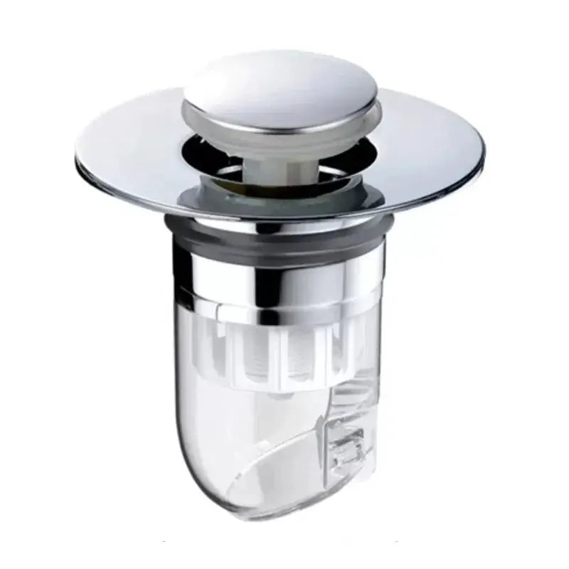 Universal wash basin pop-up drain filter, chrome finish by Simples Market
