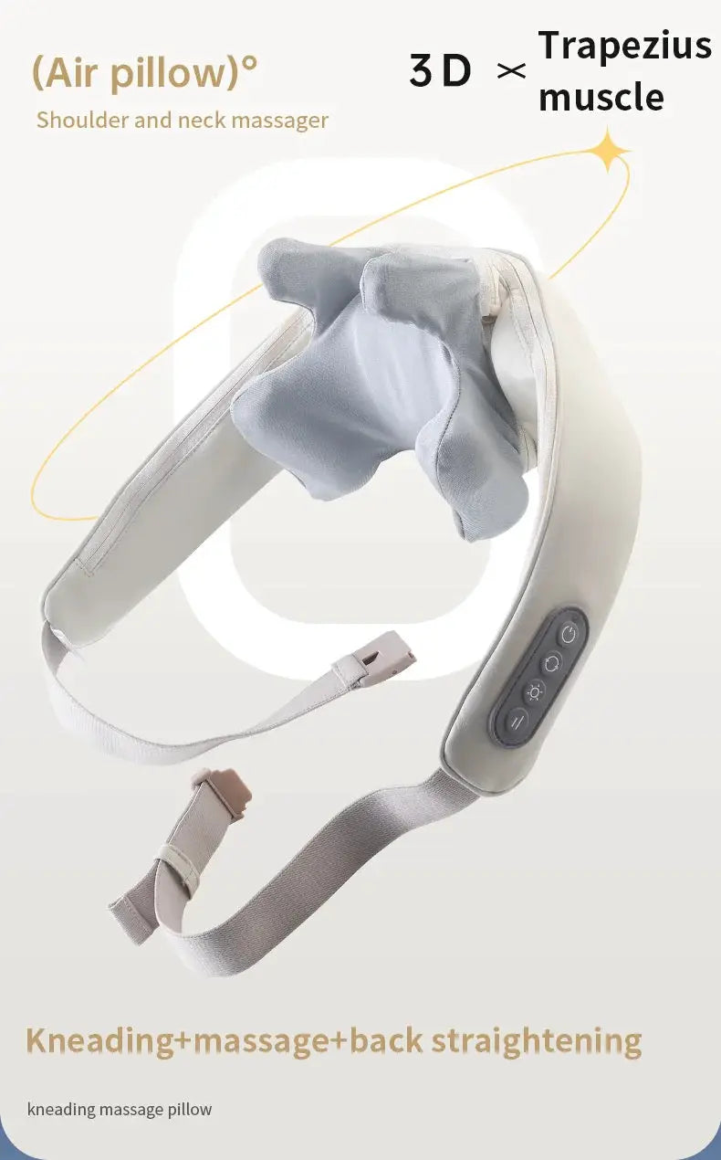 Foreverlily neck and shoulder massager, wireless beige kneading shawl with 26W brushless motor