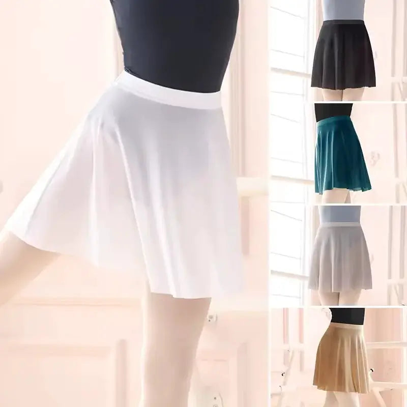EleganceDance Women Soft Mesh Ballet Skirt Black Elastic Waistband Secure Fit Breathable Dance Wear