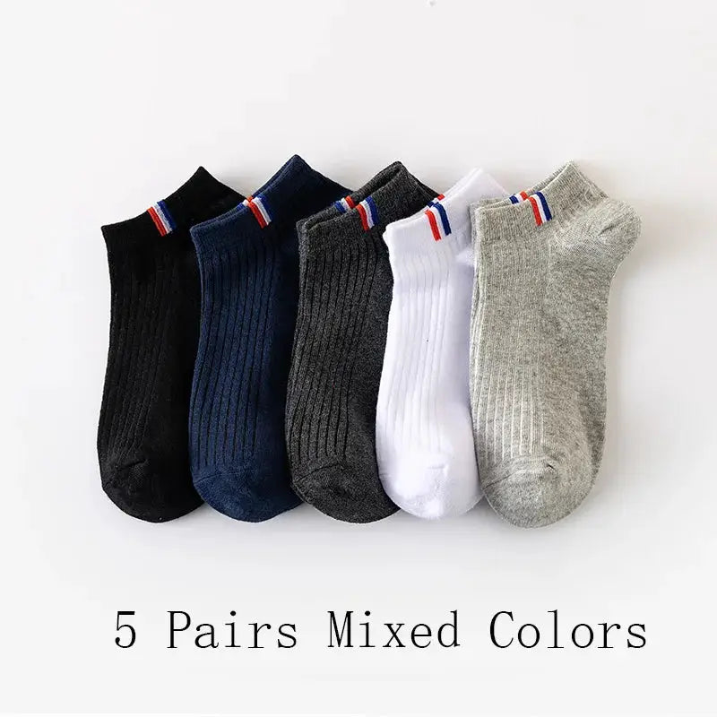Mens Thin Summer Boat Socks Pack Of 5 10 20 Pairs Breathable Sweat Absorbing Casual Plain Color