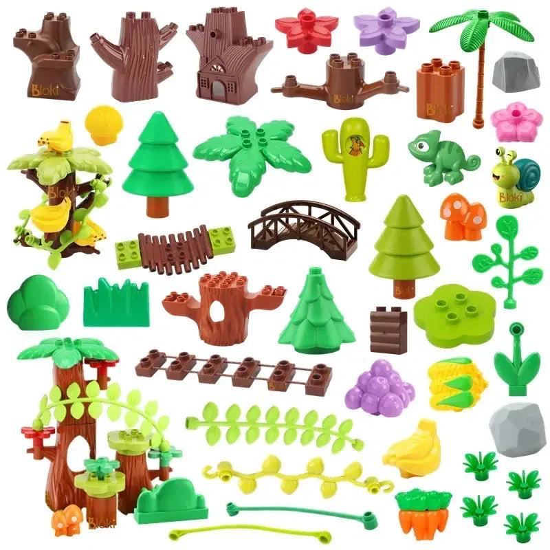 Big Outdoor Building Blocks Forest Plant Series Set For Farm Garden Decor And Kids Toys Bricks
