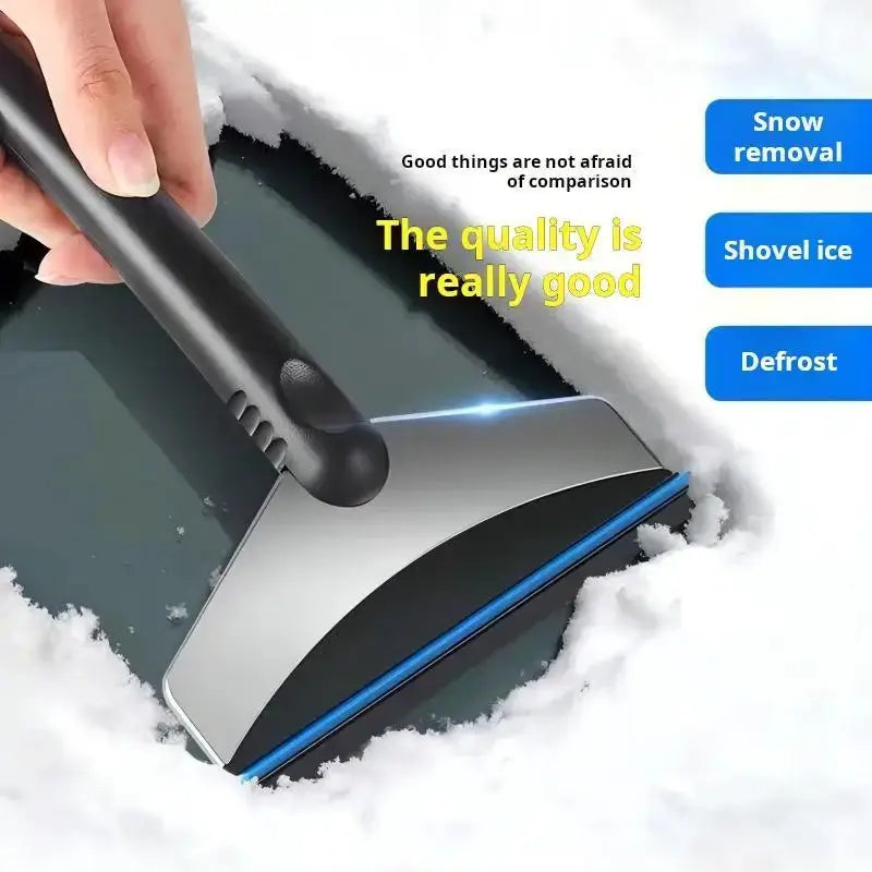 2-pack car snow shovel and ice scraper by Simples Market with black handle and blue-edged blade