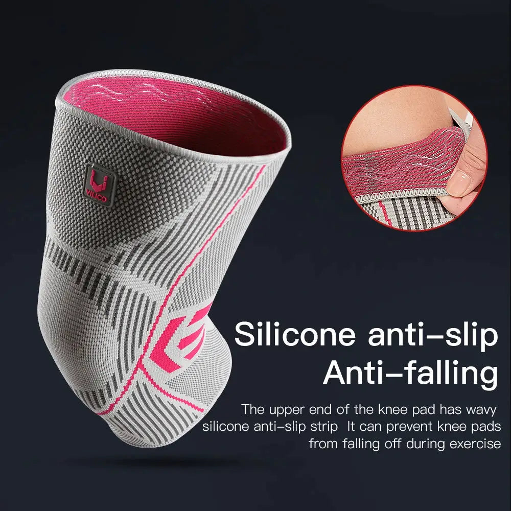Knee Support Sleeve Compression Knee Brace With Anti Slip Silicone Grips For Knee Pain And Meniscus Tear
