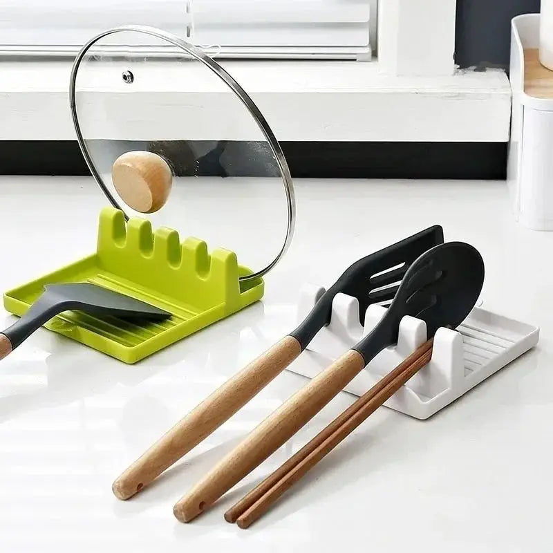 KitchenEase Pan Lid Holder Utensil Stand Keeps Lids Spoons Spatulas Off Counter For A Clean Organized Kitchen