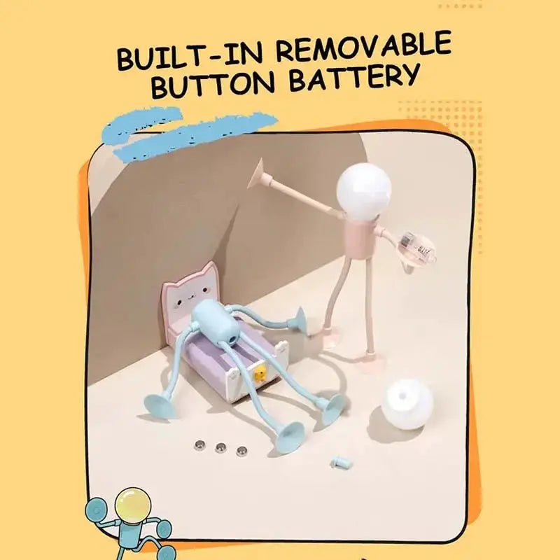 Simples Market changeable shape funny sportsman night light; pastel blue mini desk lamp with vacuum adsorption