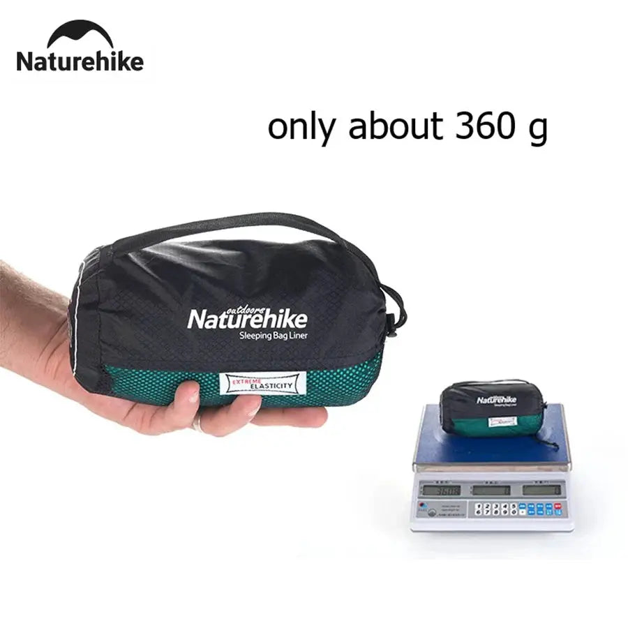 Naturehike sleeping bag liner, ultralight black with teal accents, 360 g