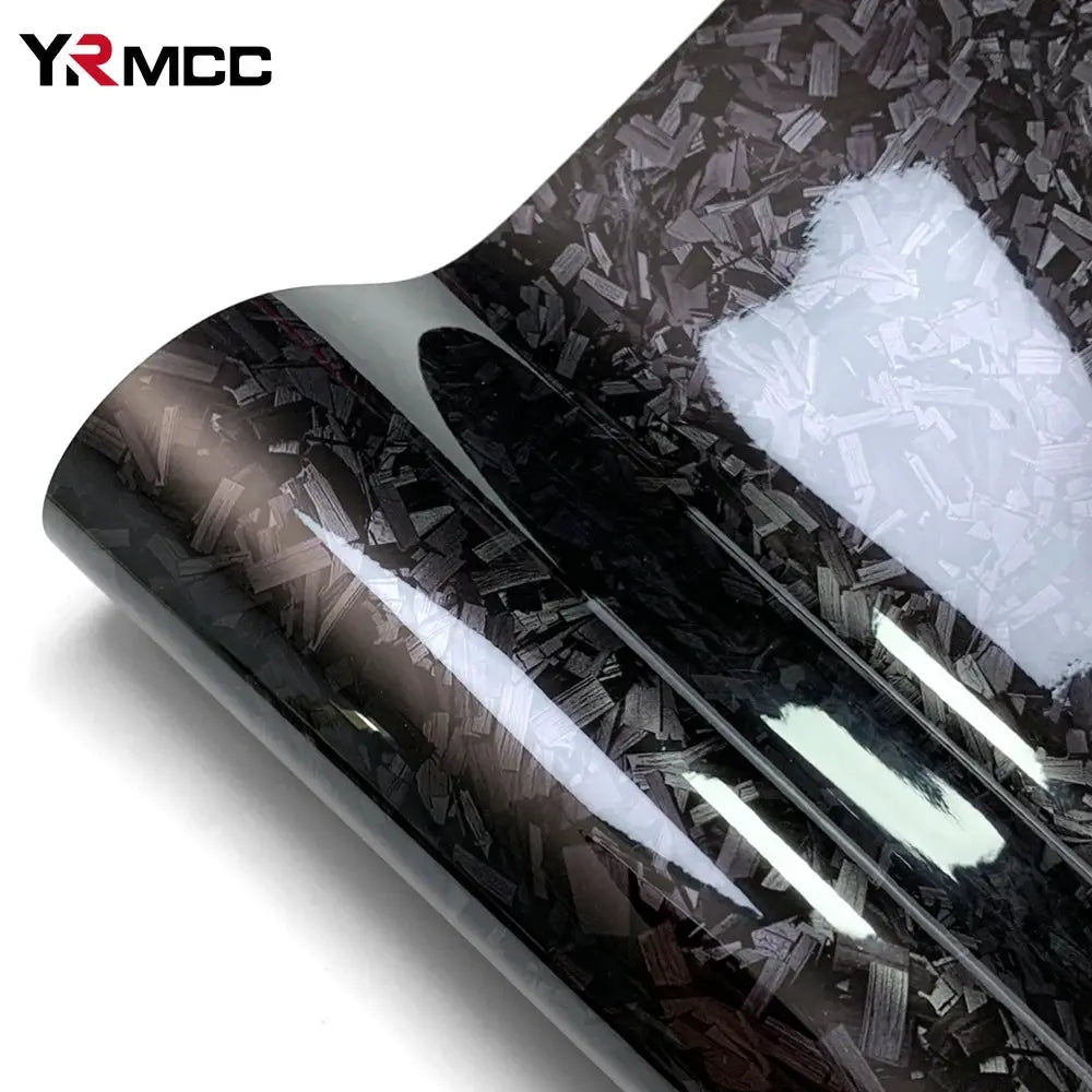 Carbon fiber film glossy black car wrap; self-adhesive vinyl decal for car accessories