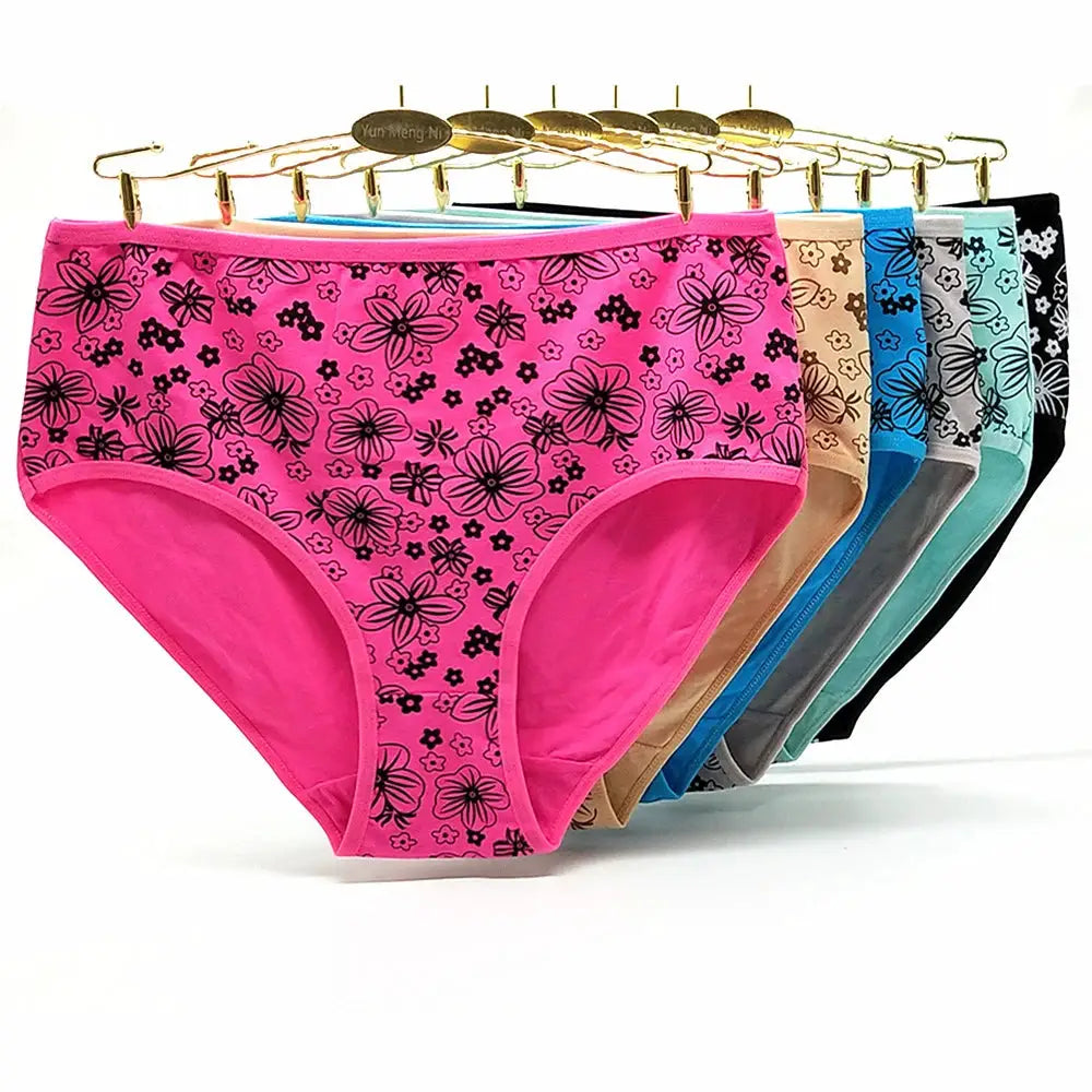 Cotton women's mid-rise butterfly-print panties in assorted colors, multi-pack
