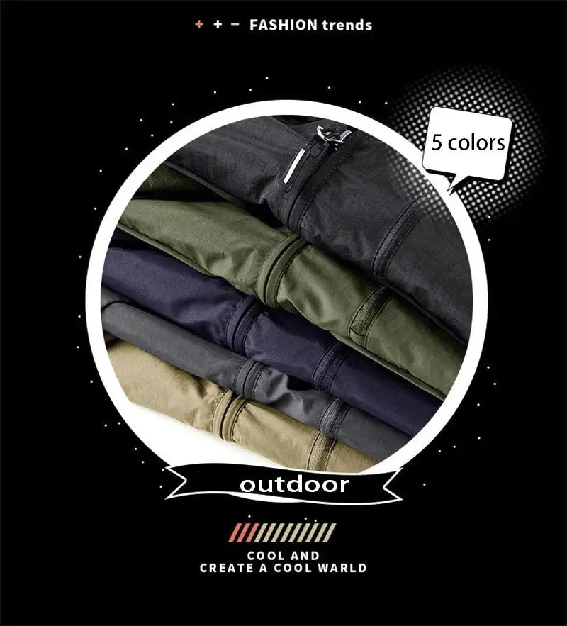 Men's outdoor sleeveless vest with multiple pockets in five colors (black, olive, navy, beige, gray)