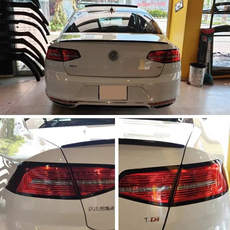 VW Passat rear trunk spoiler lip in black soft plastic for 2005-2021 B6/B7/B8