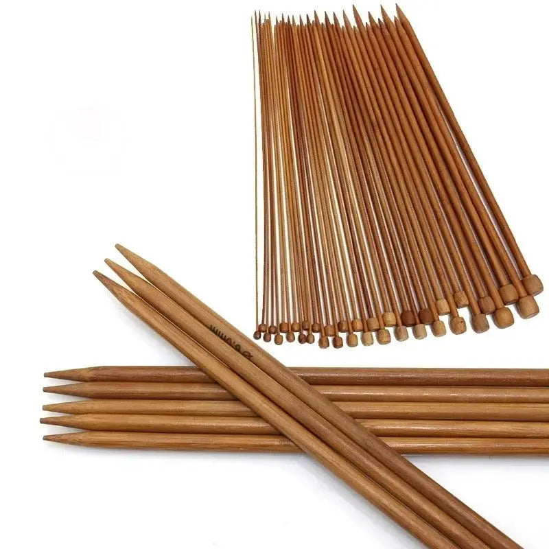 36 Pieces Carbonized Bamboo Crochet Needle Set Single Pointed For Knitting And Crochet With Beads