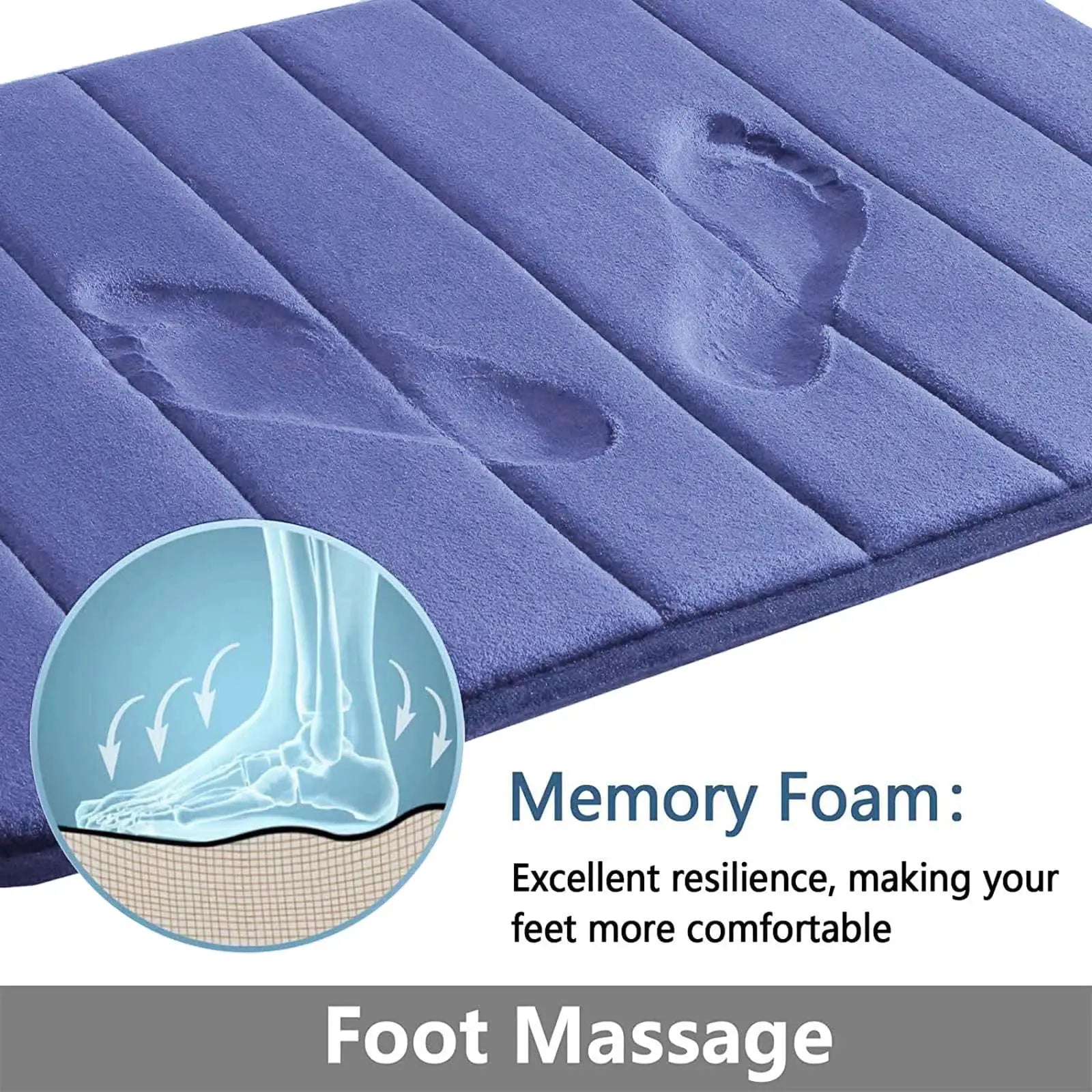 CloudLux Memory Foam Bath Mat Ultra Absorbent Three Layer Microfiber With Non Slip Backing Quick Drying