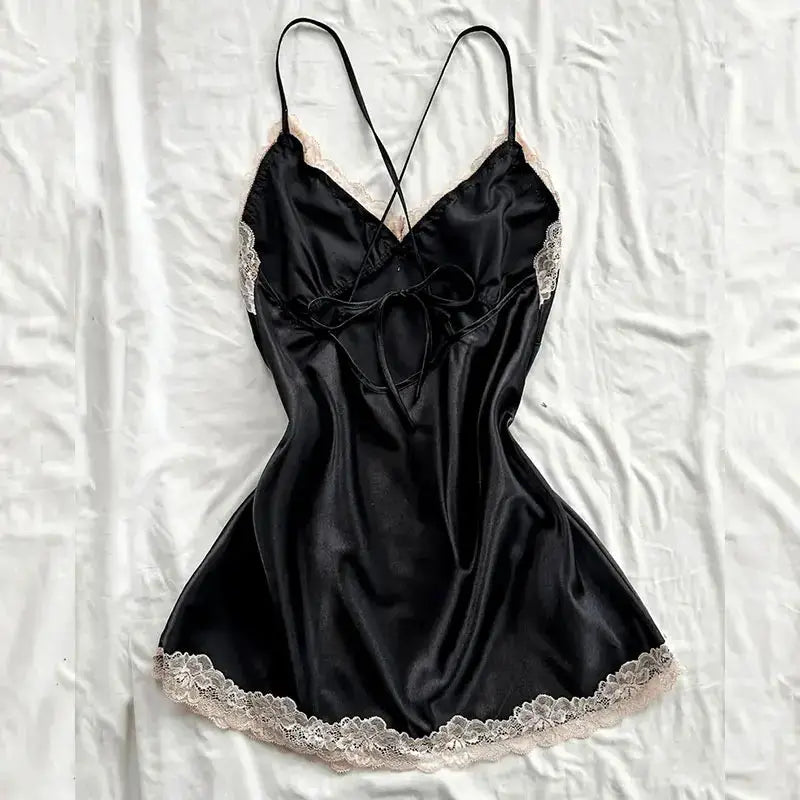 VelvetMoon Off Shoulder Ultra Short Nightgown See Through Lingerie Sleep Dress For Summer Comfort