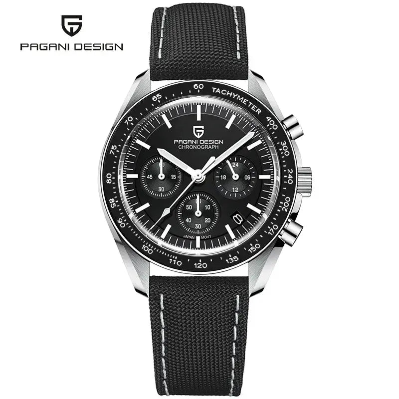 Pagani Design PD1701 V5 Mens Luxury Quartz Chronograph Watch 100M Water Resistant AR Sapphire Glass