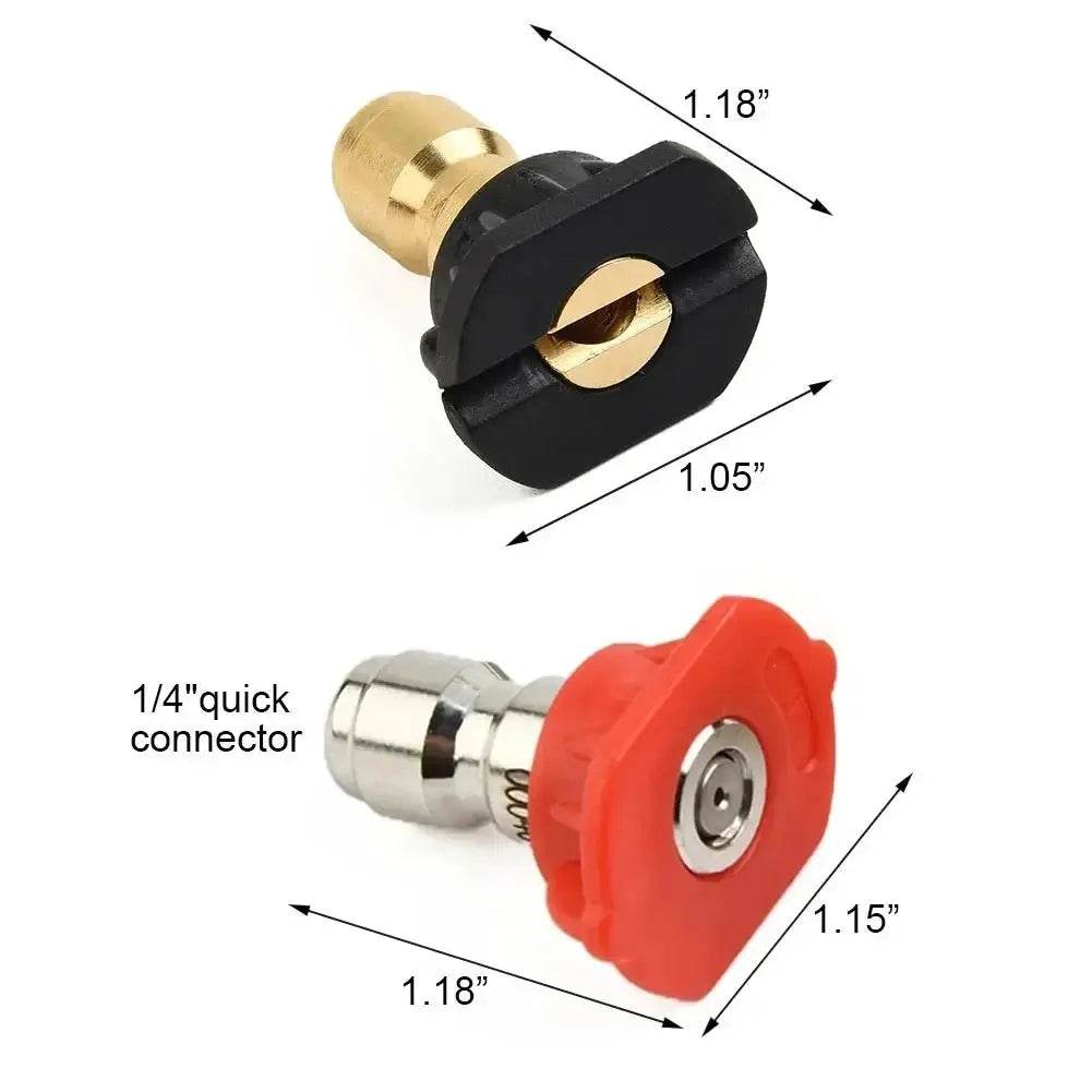 High Pressure Spray Nozzle Set For Garden Washing Quarter Inch Quick Connection Five Piece Adjustable 0 To 40 Degrees